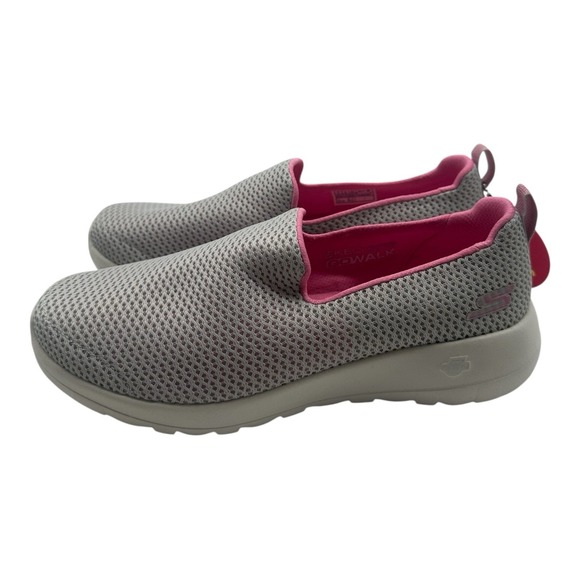 Skechers Go Walk Joy Shoes Women Sz 7 WIDE FIT Gray Pink Slip On Sneakers Loafer - Picture 6 of 10